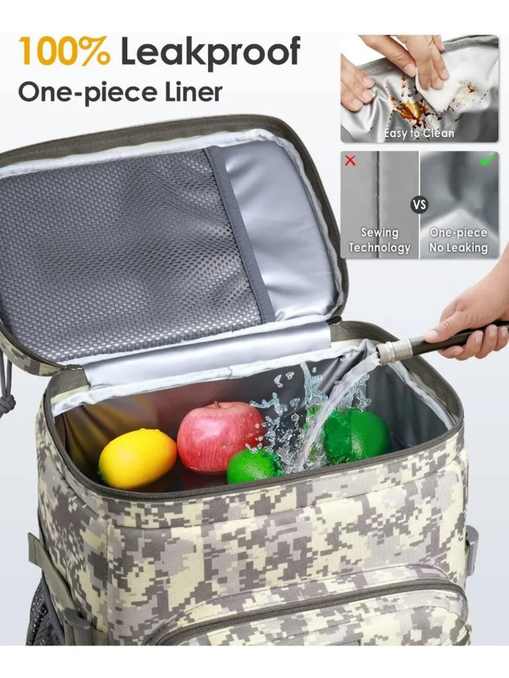 Insulated Tactical Cooler Backpack - 24L Leak-Proof Heavy Duty Lunch Bag for